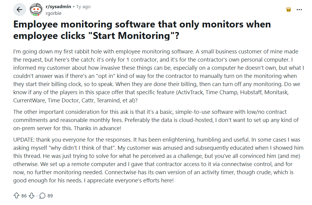 Employee Monitoring Software Reddit Review