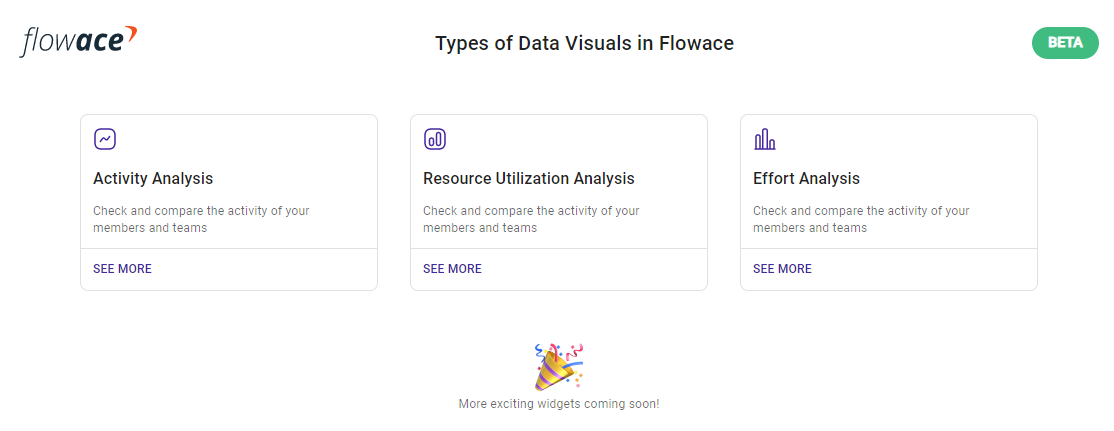 Type of Data Visuals in Flowace