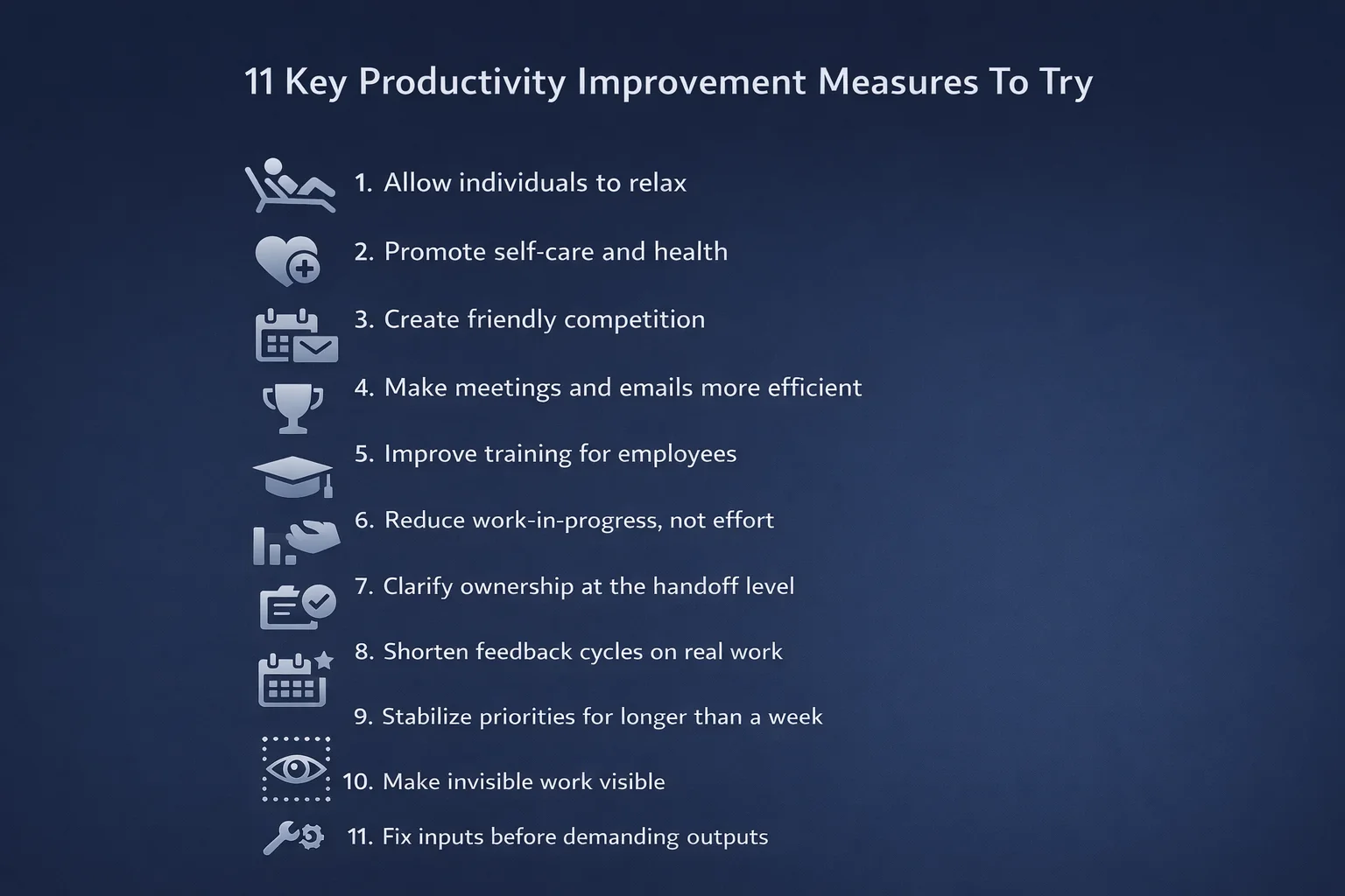 Illustration: Workplace & Employee Productivity: 11 Productivity Improvement Measures