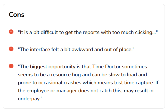 Reasons why people leave time doctor 
