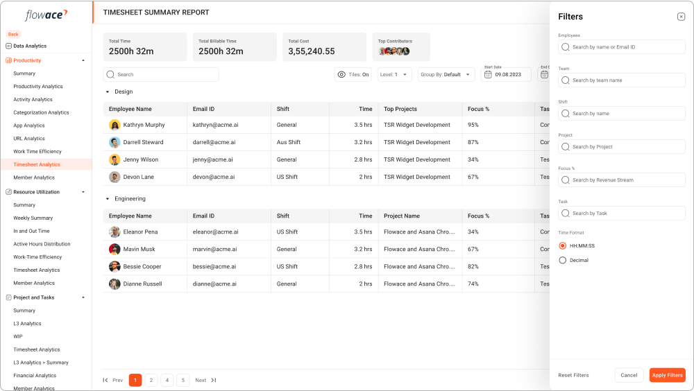 Detailed Timesheet Report- E