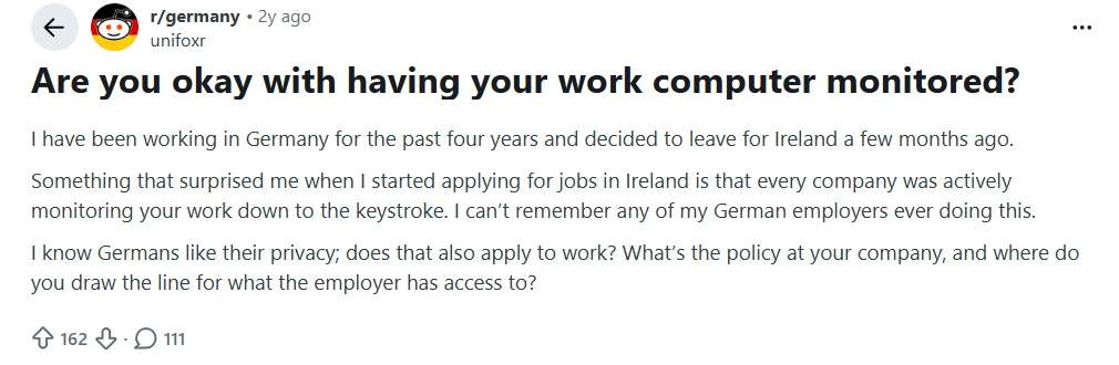 Employee Monitoring Laws Reddit review 