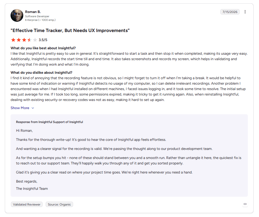 G2 Review Insightful