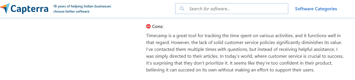 cons of Time camp