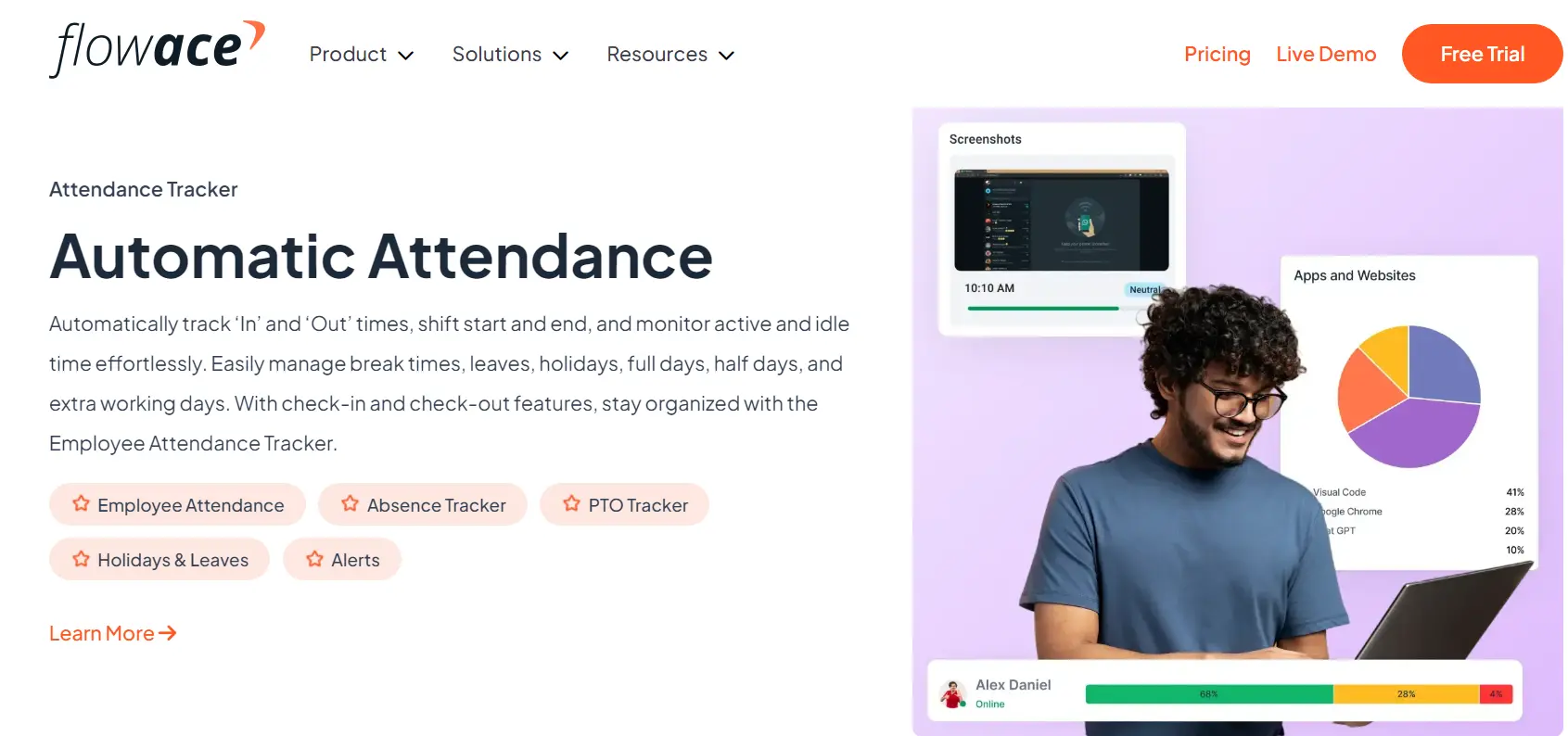 Flowace online attendance tracker