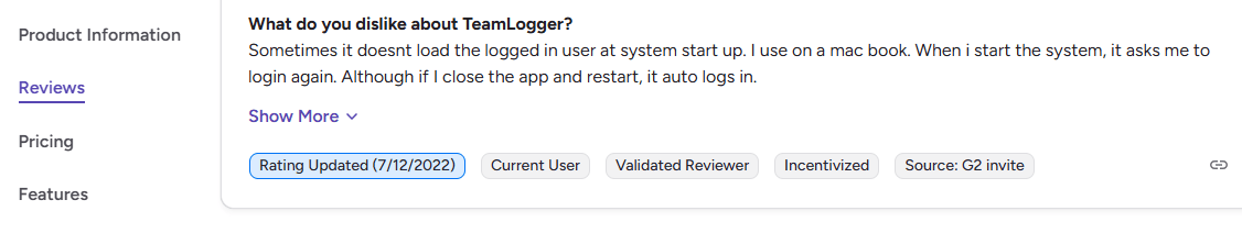 Teamlogger disadvantages