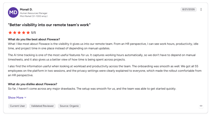G2 Flowace Review