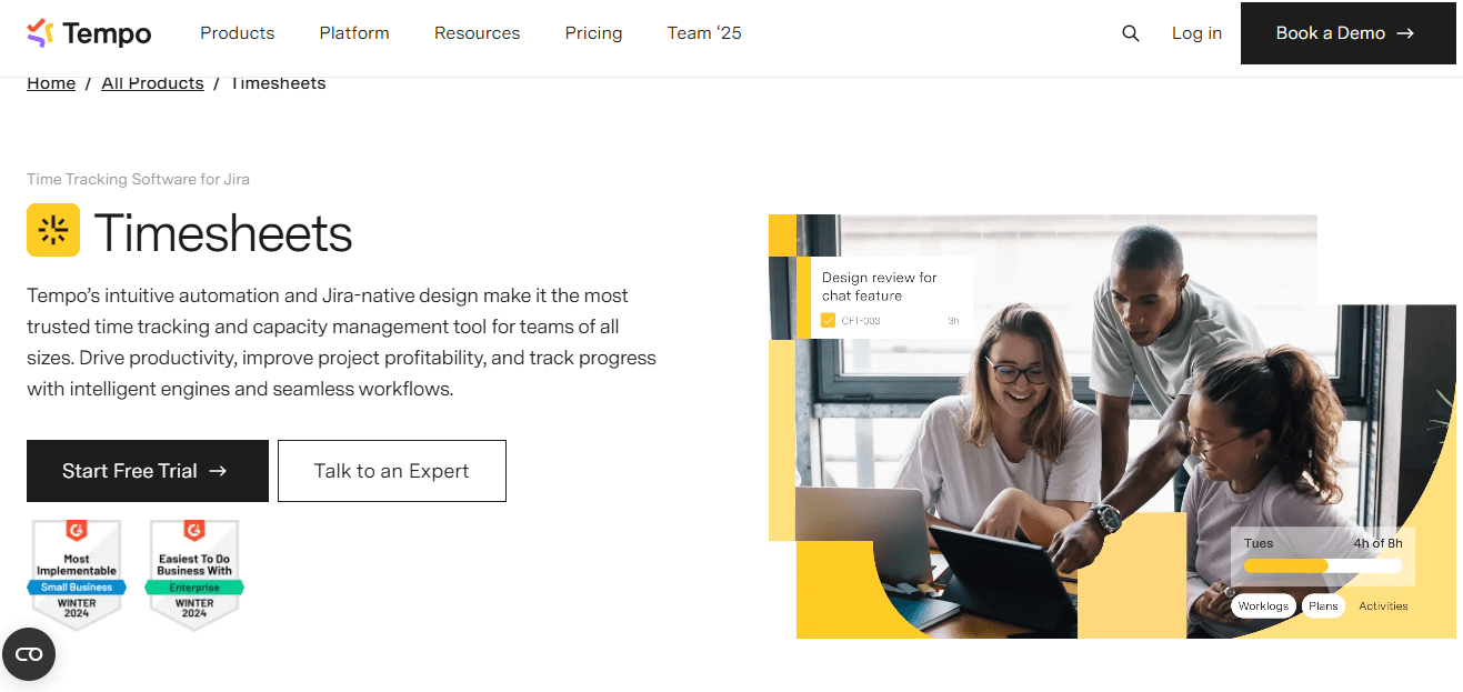 Tempo homepage