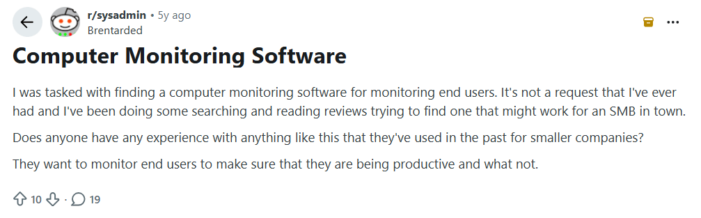 Reddit review for computer monitoring software