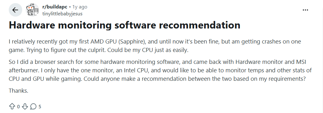 Hardware Monitoring Software Reddit Review