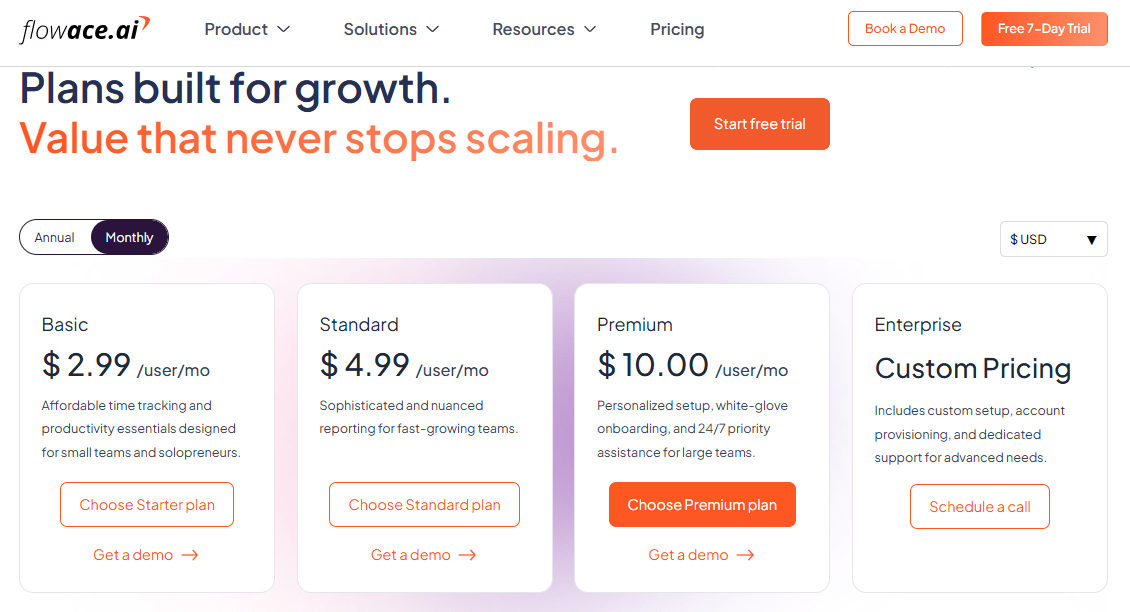 clockify enterprise vs flowace, flowace pricing 2026