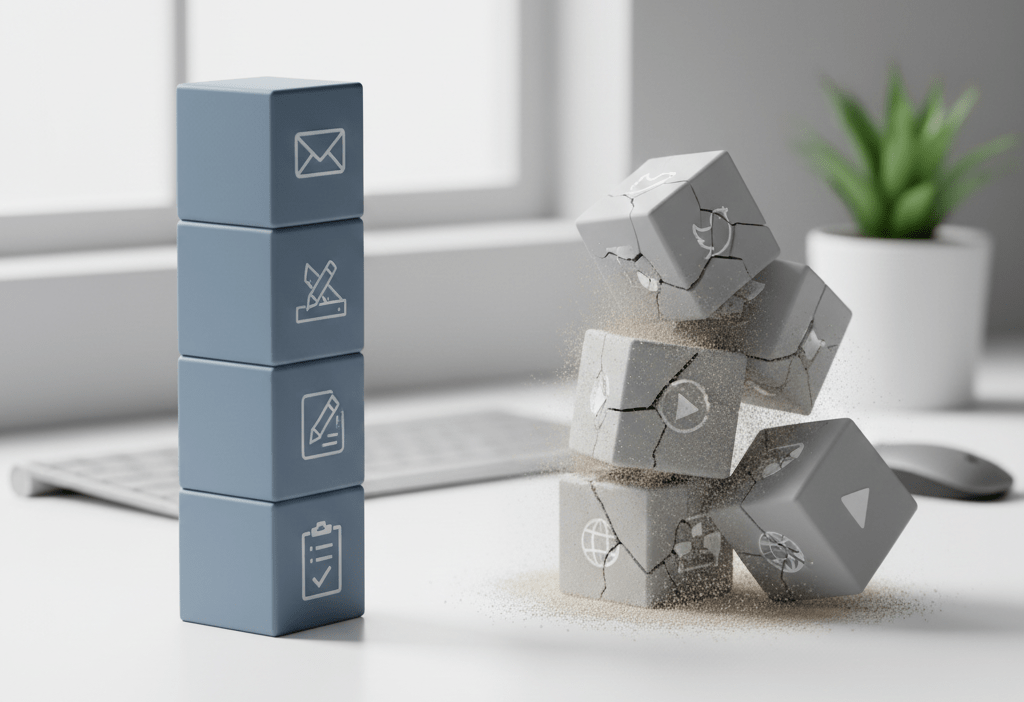 An illustration where app and website usage is represented