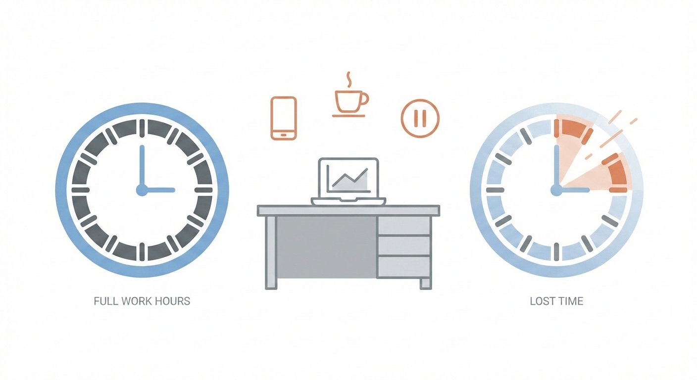 illustration representing time theft 