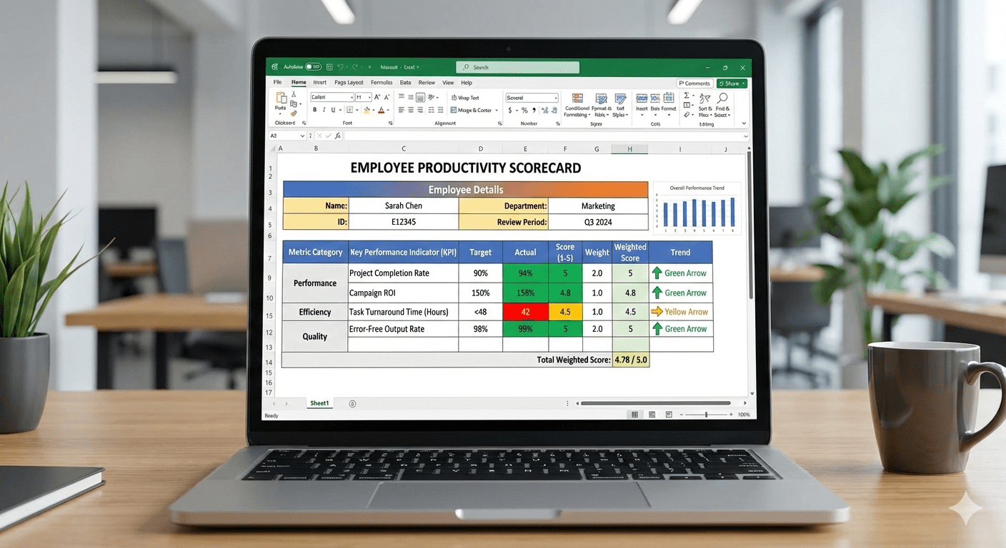 Employee productivity scorecard