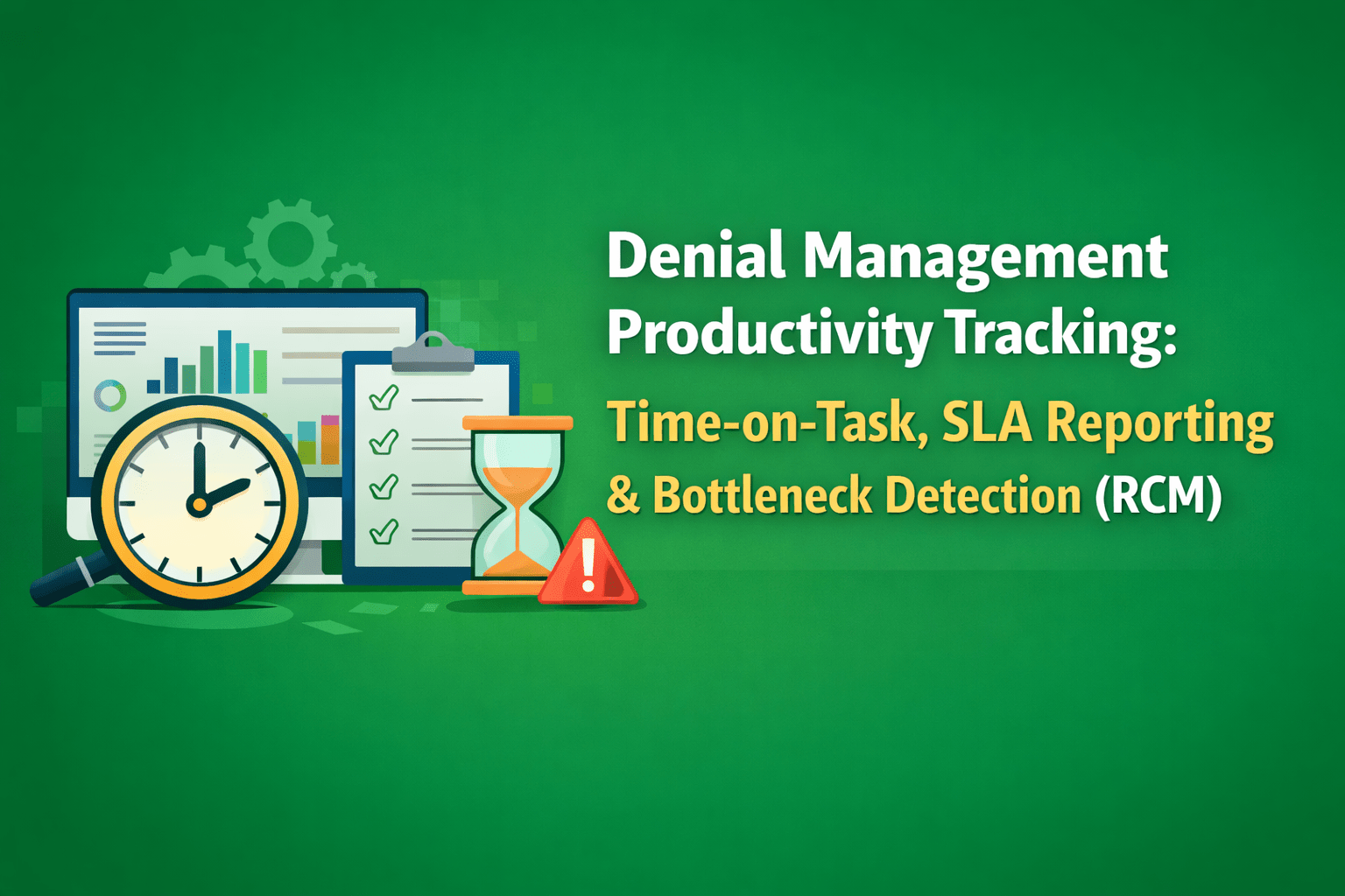 Denial Management Productivity Tracking: Time-on-Task, SLA Reporting & Bottleneck Detection (RCM)