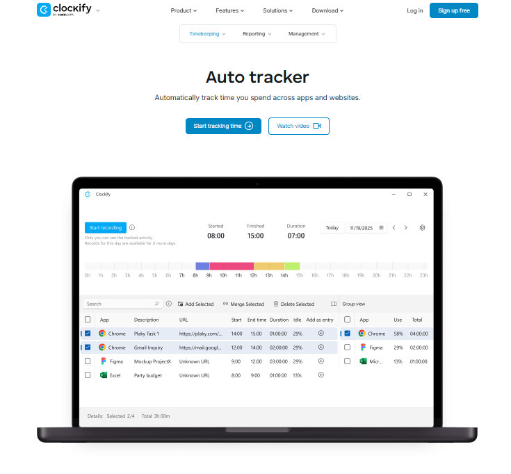 Clockify Auto Tracker