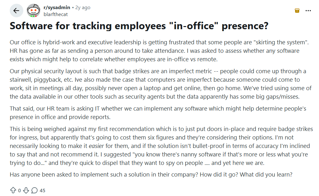 In Office Employee Monitoring Works reddit review
